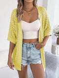 Fongt Summer Short-Sleeved Bohemian Thin Knitted Cardigan Women's Dress