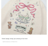 Aesthetic Rabbit Print Oversized Sweater-Outfit