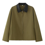 Fongt Women's Clothing 2025 Autumn Collar Long Sleeve Retro-Column Jacket Baseball Uniform Coat Women A15057