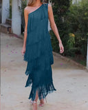 Fongt Eso-Shouldered Asymmetric Dress 2025 Spring And Summer New