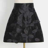 STREET New Fashion 2022 Runway Designer Skirt Women's High Waist Patchwork Appliques Floral Mini