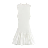 New Spring Balloon Dress With Slim Thread Knitted Bare Back 0085361-Outfit
