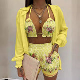 Fongt New Explosion Women's Long-Sleeved Commuting Three-Piece Shorts