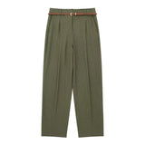New Braided Ribbon Decorative Blended Straight Leg Pants 2753028-Outfit