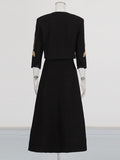 Fongt Banquet Two Sets 2025 Autumn New Flower Nail Bead Jacket + High Waist Half-Dress Suit Woman