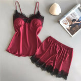 Fongt Pajamas For Women In Summer Sexy Ice Silk Two Sets Of Silk Home Clothes To Pack Large-Size Thin