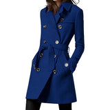 Fongt Autumn And Winter New Explosion Long Hair The Female Coat To Collect The Belt With Double Buckle Coat