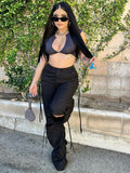 Pants Baggy Sweatpants Women Joggers Trousers Loose Drawstring High Waist Solid L Streetwear Y2K