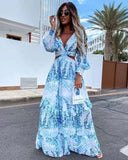 Ruffle Party Long Sleeve Maxi