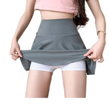 Fongt Skirts Summer Thin Women Wear Anti-Light Retling Abdominal Hip College Hips Yoga Skirt High Waist Half Skirt