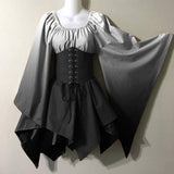 Costume For Womens Trumpet Sleeve Irish Shirt Dress With Corset Traditional Dress Halloween Women Mature Womens Dresses-Outfit