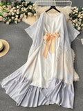 Dresses, Female Designers, Printed Shawl Jackets, Sleeveless Heart Dresses, Temperamental Dresses.-Outfit