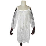 Fongt Women's Senders Sunscreen Open Shoulder Beach Sexy Lace Dress Mask Beach