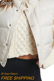 Women Puffer Padded Vest Winter Sleeveless Jackets Crop Waistcoat Solid Color Stand Collar Warm Lightweight Vest