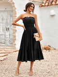 Fongt Spring / Summer 2024 New Women's Casual Solid Color Chest Closed Waist Dress Women-Outfit
