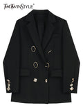 Straight White Blazer For Women Notched Collar Long Sleeve Solid Blazers Female Korean Fashion Clothing Style