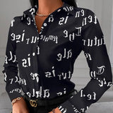 Office Shirt Elegant Turn-down Collar