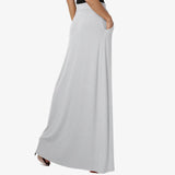 High Waist Solid Long Skirts Fashion Summer Women Loose Drawstring Maxi Skirts Oversized Pleated Floor-length Skirts-Outfit