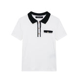 Fongt POLO Collar Jersey 2025 Spring Temperament Short-Sleeved Elastic Short Knitted Top Woman