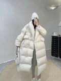 Winter Korean Style Women's Duck Down Coat Oversized Puffer Jacket Female Thick Long Parkas Female Windproof Warm