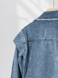 Fongt Heavy A Retro Hong Kong Style Denim Coat Female Early Spring New Korean Version BF Wind Loose Style Short Woolen Denim-Outfit