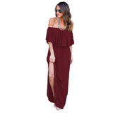 Fongt Spring And Summer EBAY Explosion Lotus Leaf Side Shoulder Long Bag Long Dress