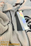 Cardigan Sweater Women's 2023 New Autumn Winter Lapel Collar Vintage Zipper Loose Coat Knitted Cardigan Oversized