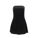 Fongt Polyester Dress Autumn And Winter Hot Style Women's Fashion Sexy Hot Girl Back A Word Collar Slim Strapless