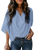 Summer V-neck Loose Half Sleeve