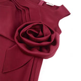 Fongt Designer Cuts Pin Dress Elegant Wind U-Neck Sleeveless Dress Dresses
