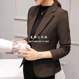 Fongt Spring And Autumn New Professional Joker Suit Long Sleeve Korean Version Temperament Slim Show Thin Suit Jacket Female Short Style-Outfit