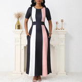 Fongt Women's Clothing New Temperament Fashion Fashion Dress Short Sleeve Long Skirt