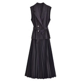New Pleated Vest Dress 3897166-Outfit