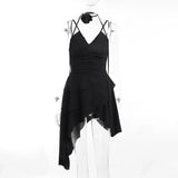 Pleated V-Neck Suspender Dress In Summer, The New Niche Design Feels Sweet And Cool-Outfit