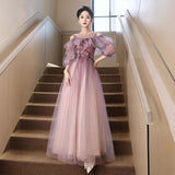 Fongt Adult Vocal Art Exam Evening Dress Dress Light Extravagant Purple Engagement Winter Long-Sleeved Toaster