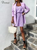 Boho Floral Women Dress For Summer 2022 Elegant Lilac Light Beach Short Sundress Sexy V Neck Ruffle Print Party