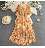 Fongt New Seaside Holiday Dress Women Spring And Autumn 2025 New Sexy V Receive Lanky Models