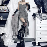 Summer 2024 New Street Hot Girl Personality Hole Texture Irregular Dress Girl-Outfit