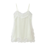 Fongt Women's Clothing In The Summer Of 2025 With Daily Niche Lace Splicing Sling Belt Vest Tops