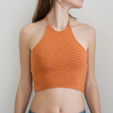 Fongt Spring And Summer New Neck Strap Knitted Vest Women Solid Sleeveless Line Open Umbilly Back Sweater