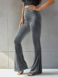 New Women's Fashion Sexy Solid Color High Waist Gold Velvet Pit-Outfit