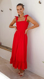 Fongt Fresh And Sweet Simple Solid Color Sling Dress-88204-Outfit