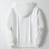 Fongt Men's Knit Dresses Men's Twisted Rope Rope Hooded Sweater 7 Knitted Jacket