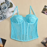 Fongt Women's New Thin Lace Sexy Plastic Suit Strap Top-Outfit