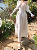 Fongt Suspension Dress Women's Spring 2025 New Design Small White Dress Vacation Waist Dress