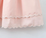 Embroidery Floral Corset Sling Strap Layered Hem Mini Dress-Outfit