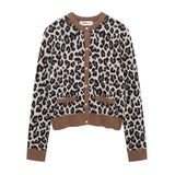 Leopard Print O-Neck Cardigan-Outfit