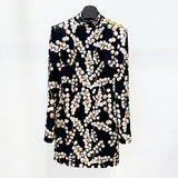 Fongt Star Autumn And Winter New Heavy Industry Nail Pearl Gallon Fruit Printing Gold Velvet Long Sleeve Dress