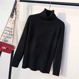 Autumn Winter Thick Turn-down Collar High Elasticity Casual Pullovers Female Thick Turtleneck Knitted Women