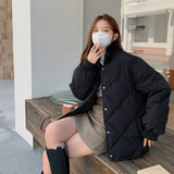 Korean Version Of The New 2024 Short Down Cotton Clothes Women Thickened Warm Simple Versatile Style Jacket Tide-Outfit
